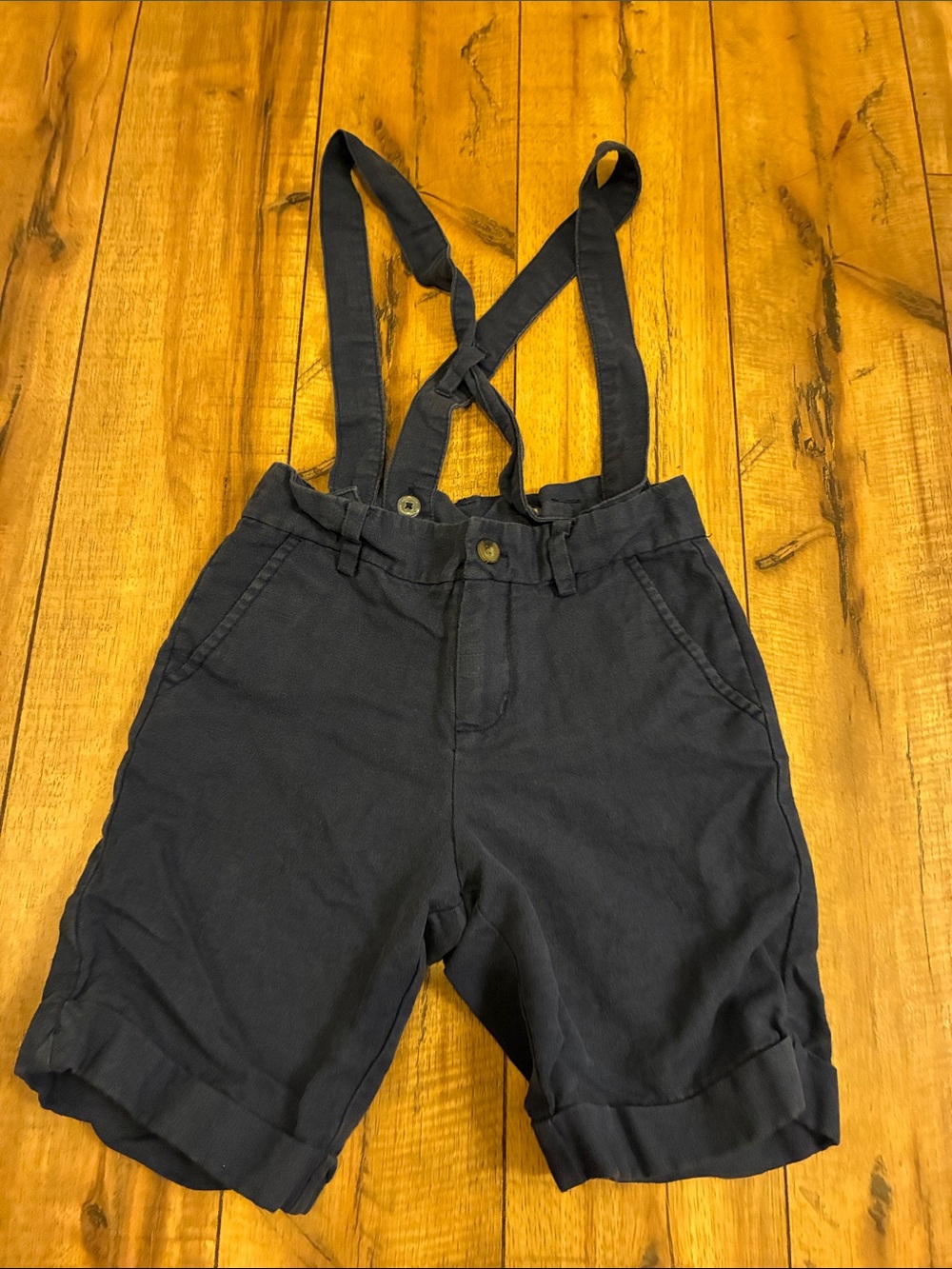 Janie and Jack Navy Suspender Shorts for Kids